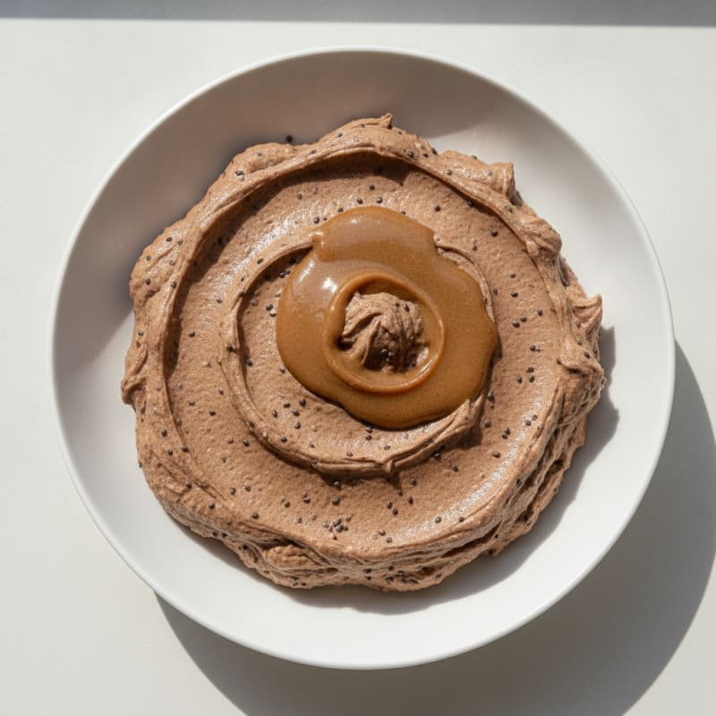 Chocolate Greek Yogurt Protein Mousse with Chia Seeds