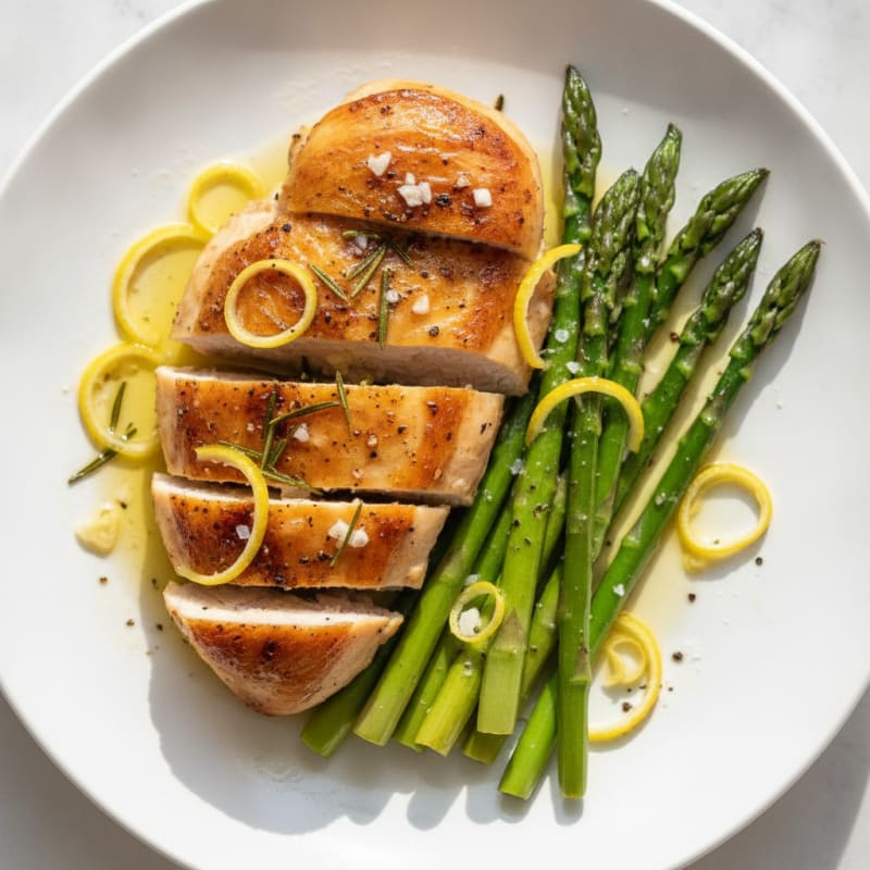 Lemon Herb Roasted Chicken with Asparagus