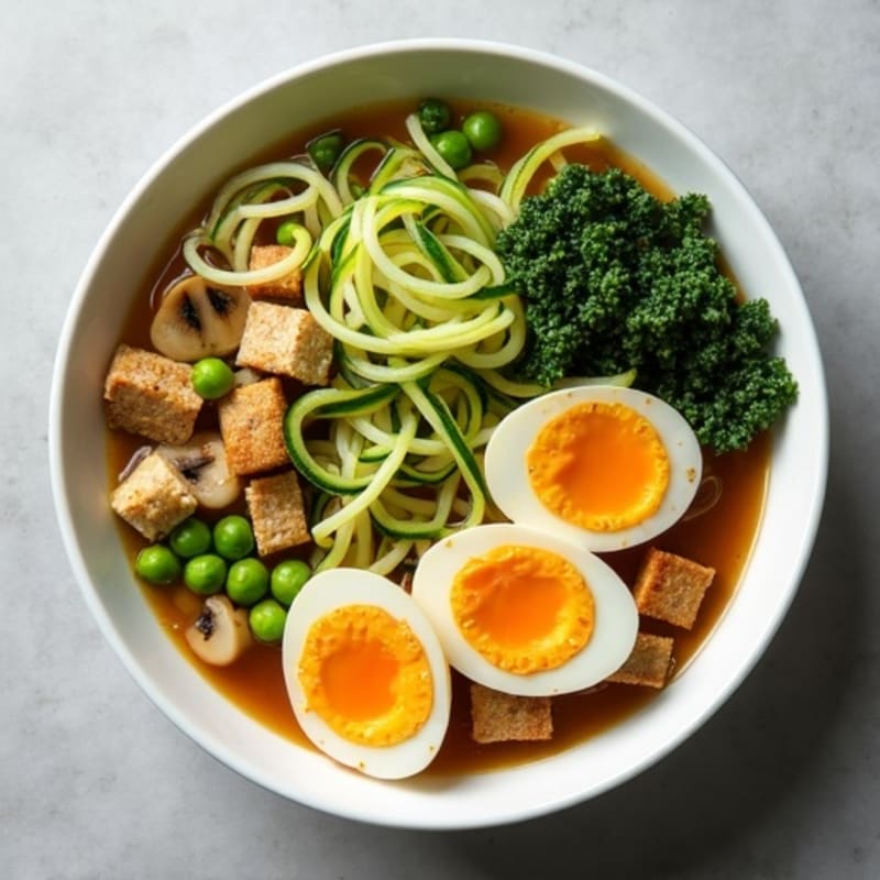 Protein-Packed Zucchini Noodle Ramen Bowl