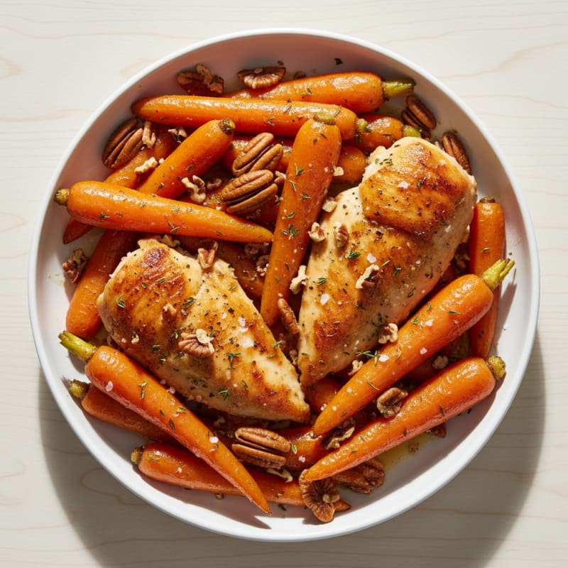 Maple-Glazed Roasted Carrots with Pecans