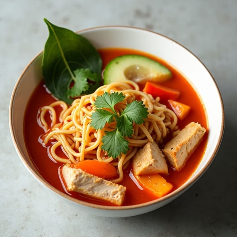 Chicken & Fresh Vegetable Spicy Sriracha Noodle Soup