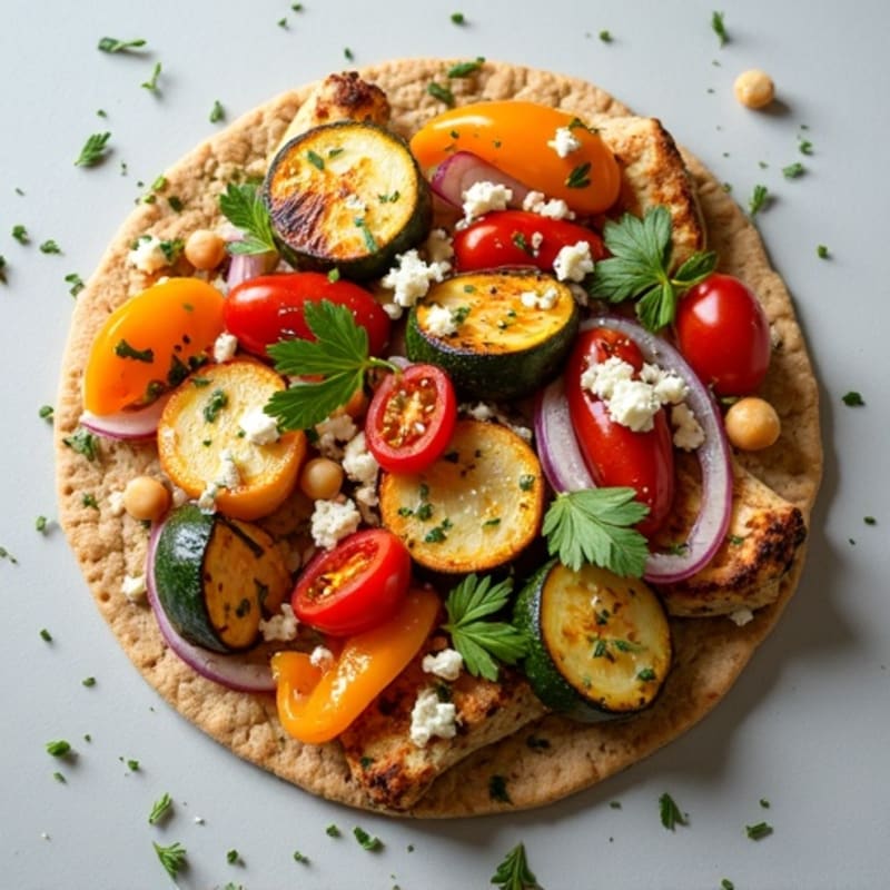 Garlic Herb Roasted Vegetable Flatbread