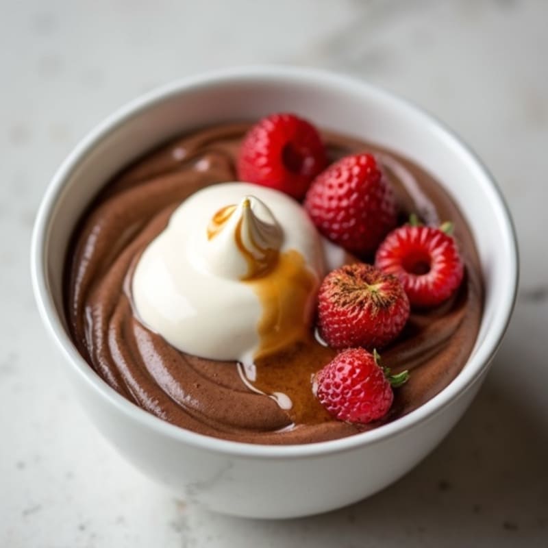 Silky Chocolate Protein Pudding with Almond Butter Swirl