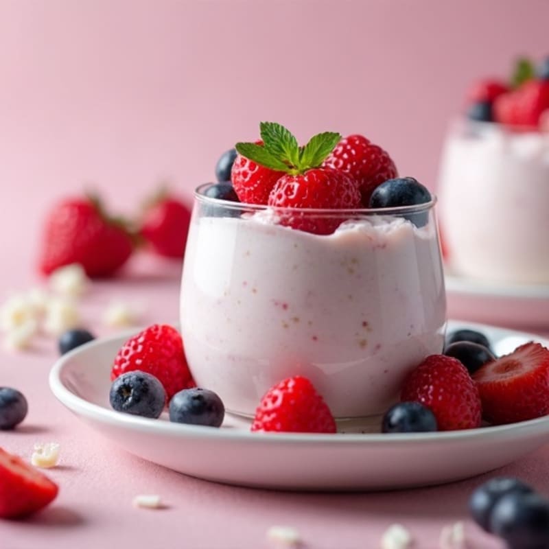 Silky Greek Yogurt Protein Mousse with Fresh Berries