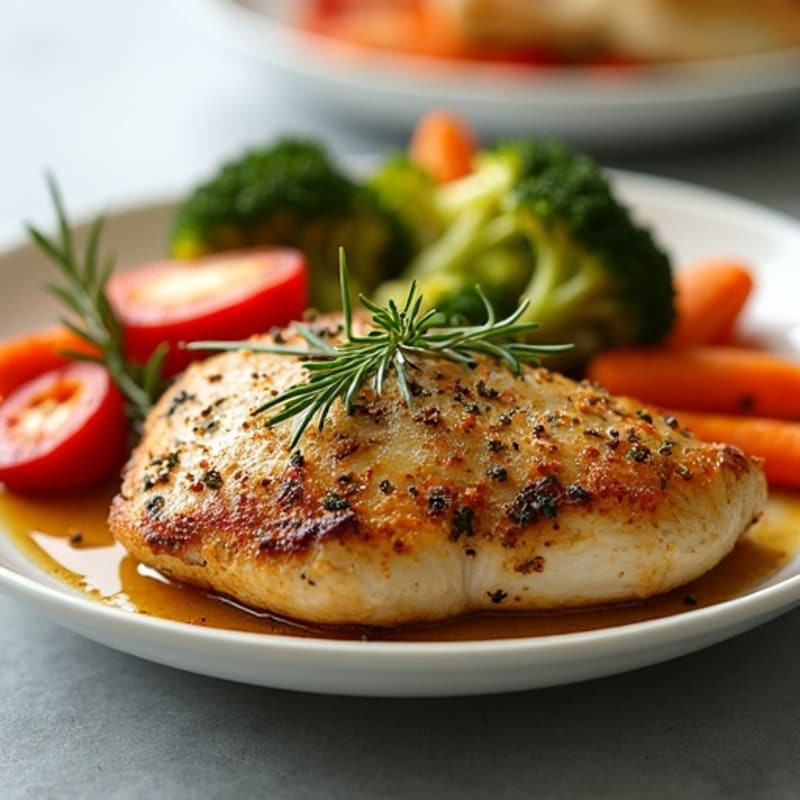 Herb-Crusted Pan Seared Chicken with Roasted Vegetables