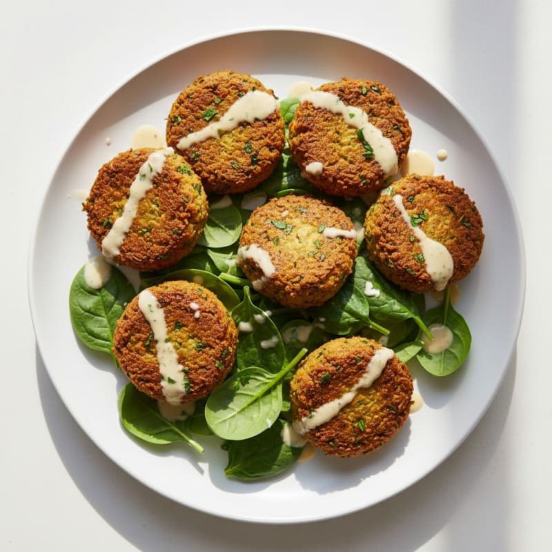 Crispy Falafel with Lemon-Tahini Drizzle