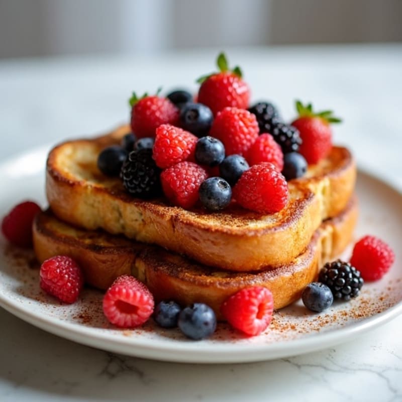 Protein-Packed Vanilla Bean French Toast with Fresh Berries