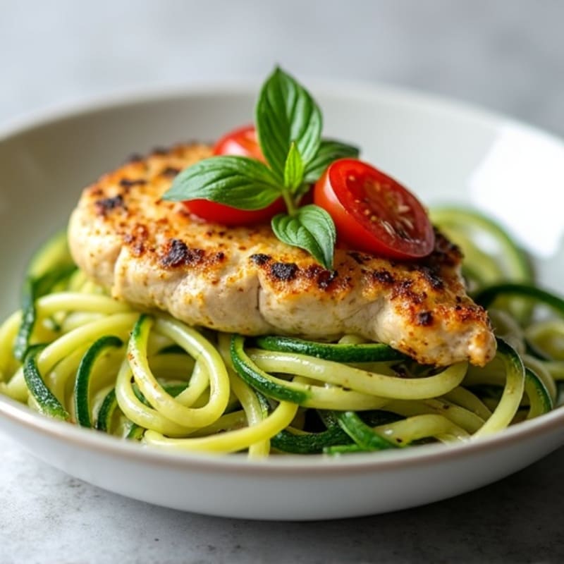 Creamy Pesto Chicken with Zucchini Noodles
