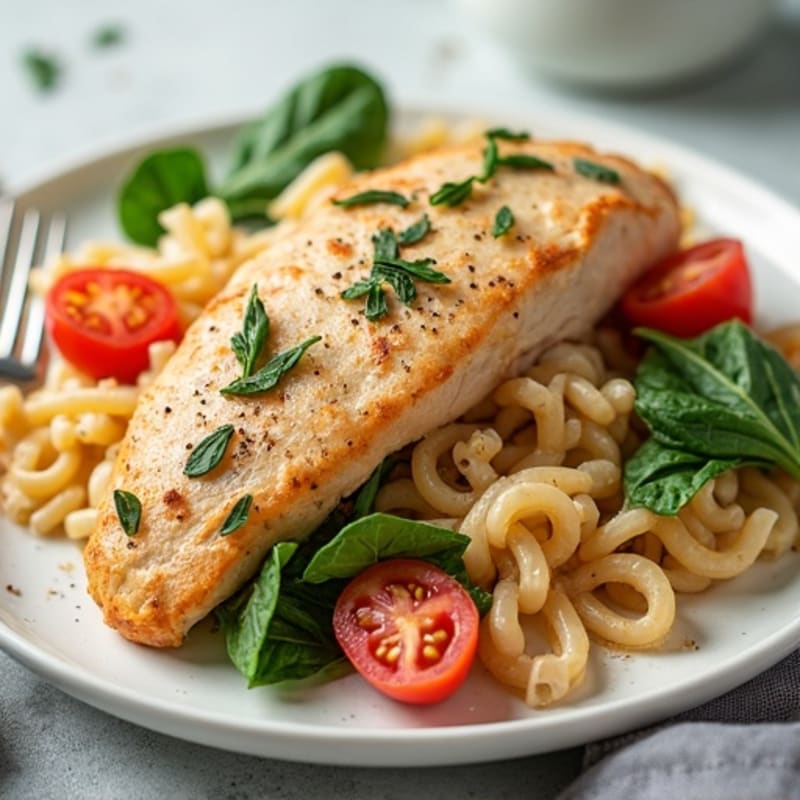 Creamy Shredded Italian Chicken with Whole Grain Pasta