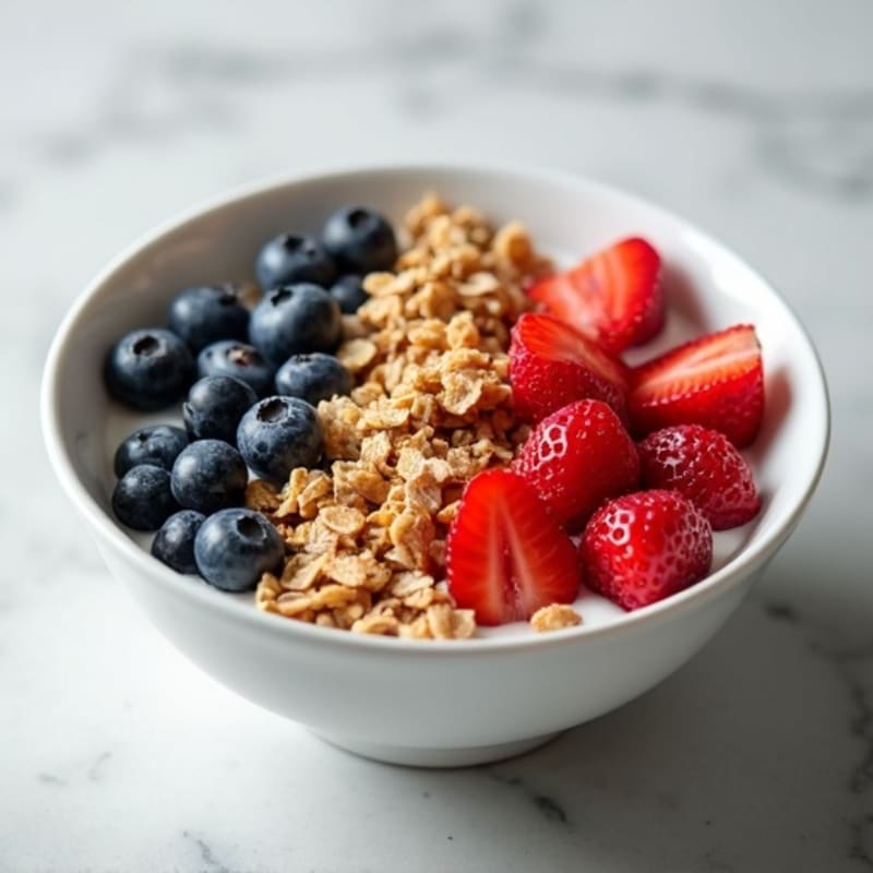 Greek Yogurt Bowl with Fresh Berries and Crunchy Granola