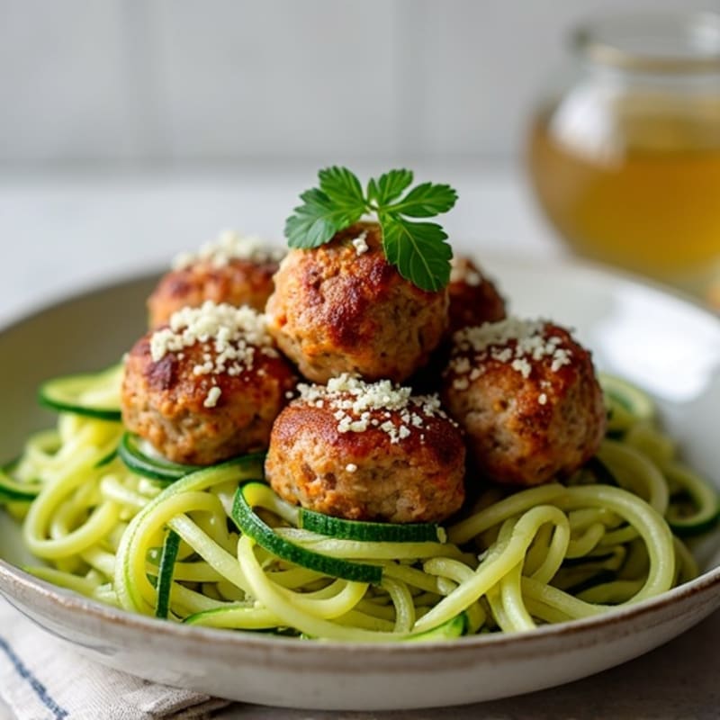Lean Turkey Meatballs with Zucchini Noodles