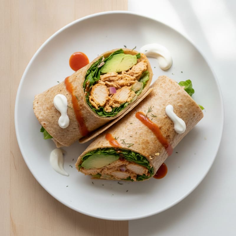 Buffalo Ranch Chicken Salad Wrap