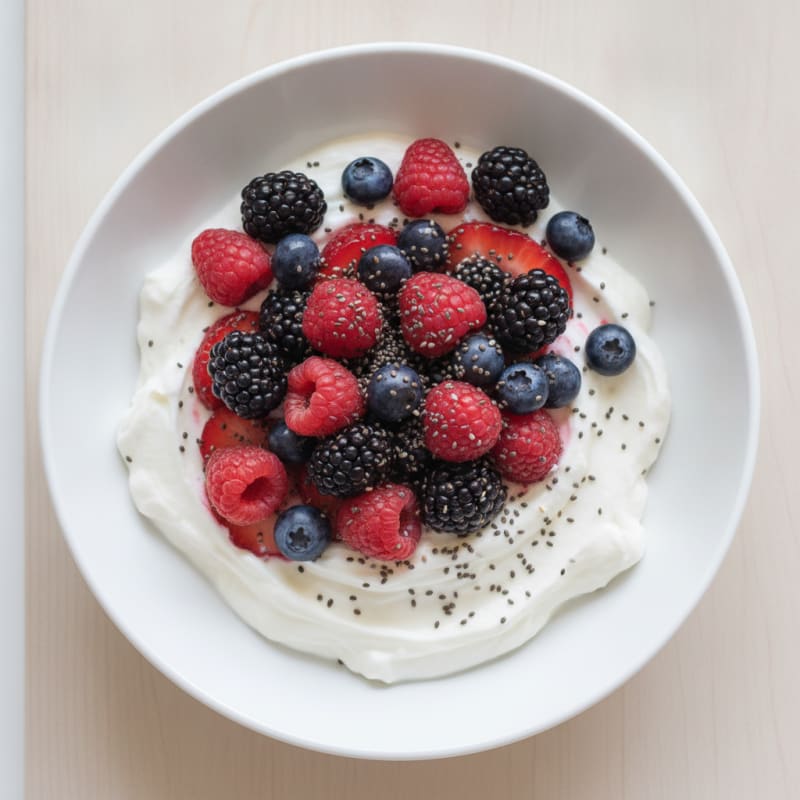Creamy Greek Yogurt Protein Bowl with Mixed Berries and Chia Seeds