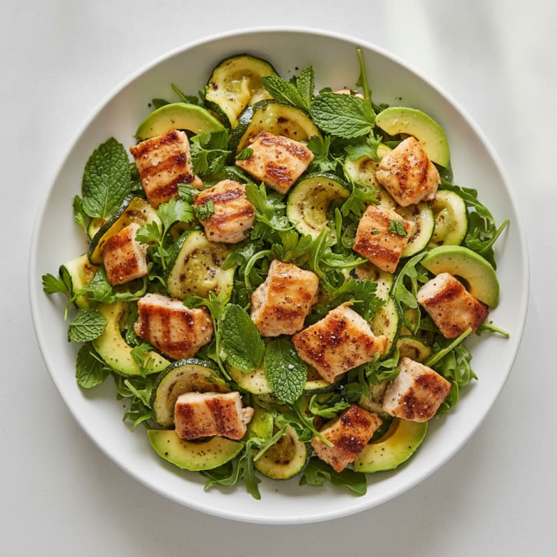 Grilled Zucchini and Herb Chicken Salad