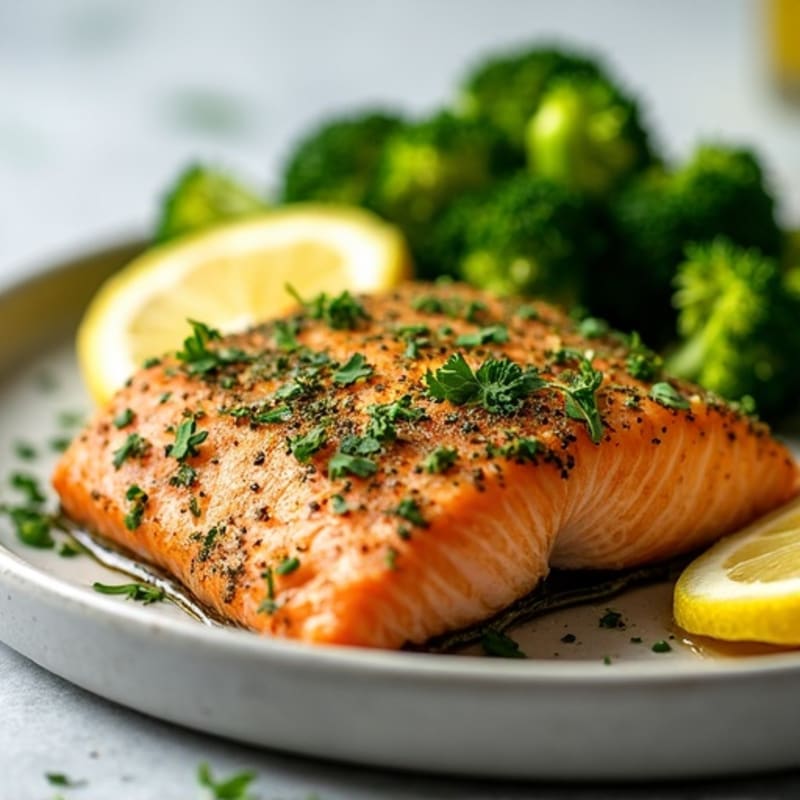 Herb-Crusted Pan Seared Salmon with Lemon