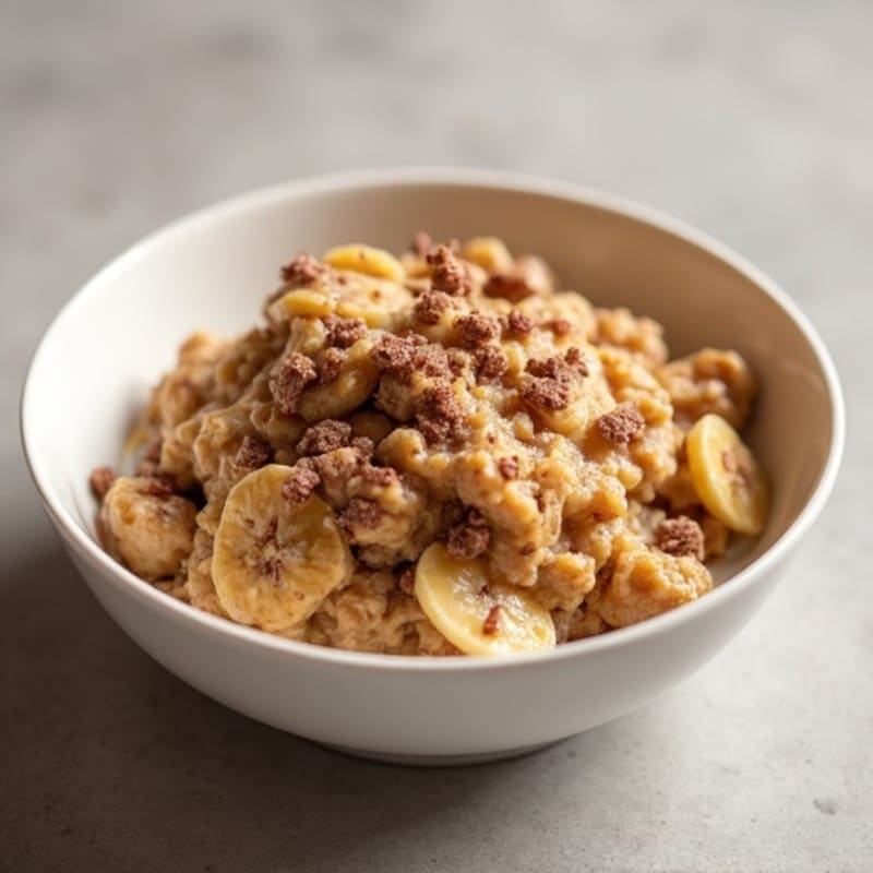 Warm Protein Cookie Dough Baked Oats