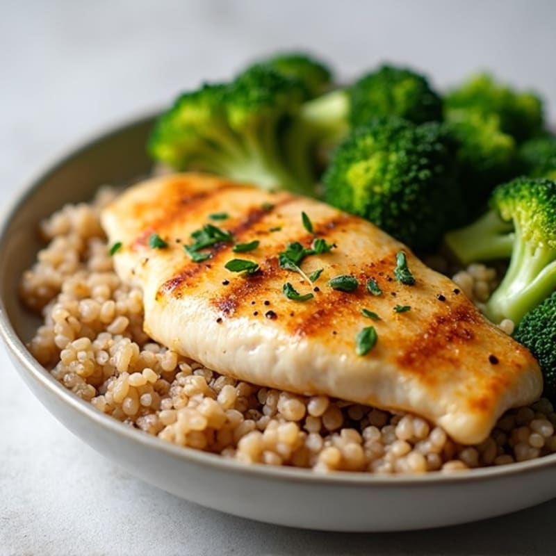 Seared Tilapia with Steamed Broccoli and Brown Rice