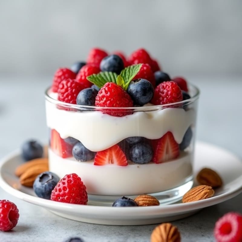 Greek Yogurt Protein Parfait with Mixed Berries