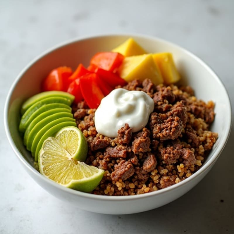 Seasoned Ground Beef Bowl with Special Sauce
