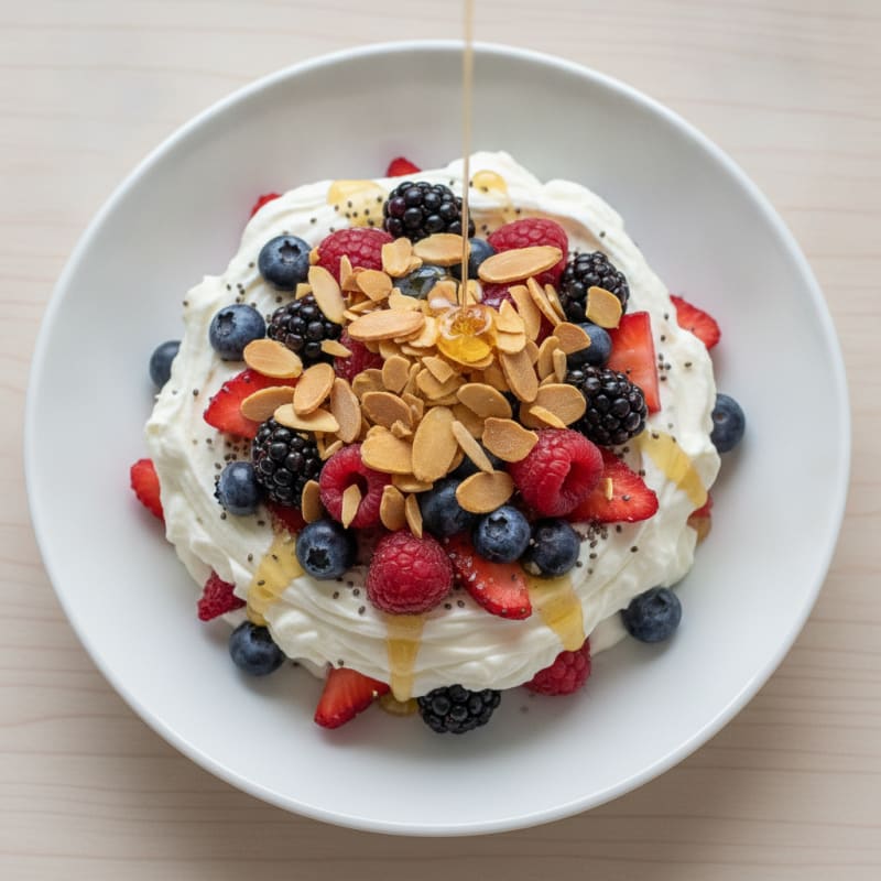 Greek Yogurt Protein Parfait with Mixed Berries