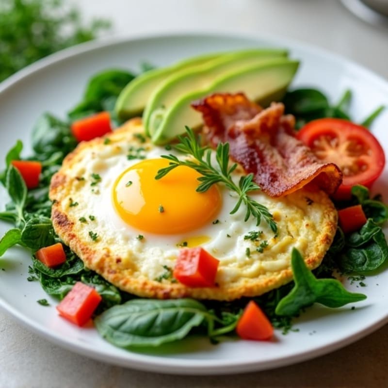 Egg White Scramble with Spinach and Turkey Bacon