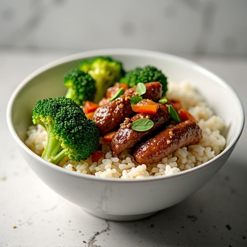Ginger-Garlic Beef and Broccoli Rice Bowl