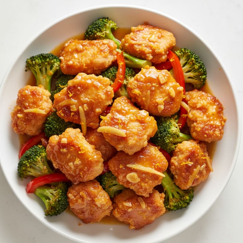 Crispy Orange Chicken and Broccoli Stir-Fry