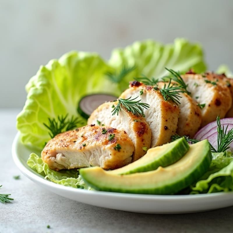Fresh Dill Chicken Salad with Crisp Lettuce