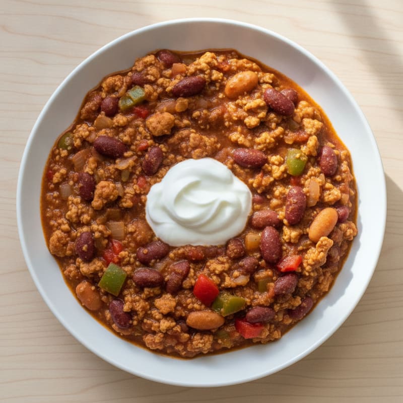 Hearty Three-Bean Vegetable Chili
