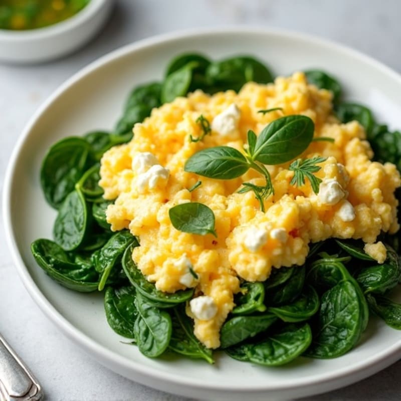 Egg White and Cottage Cheese Scramble with Spinach