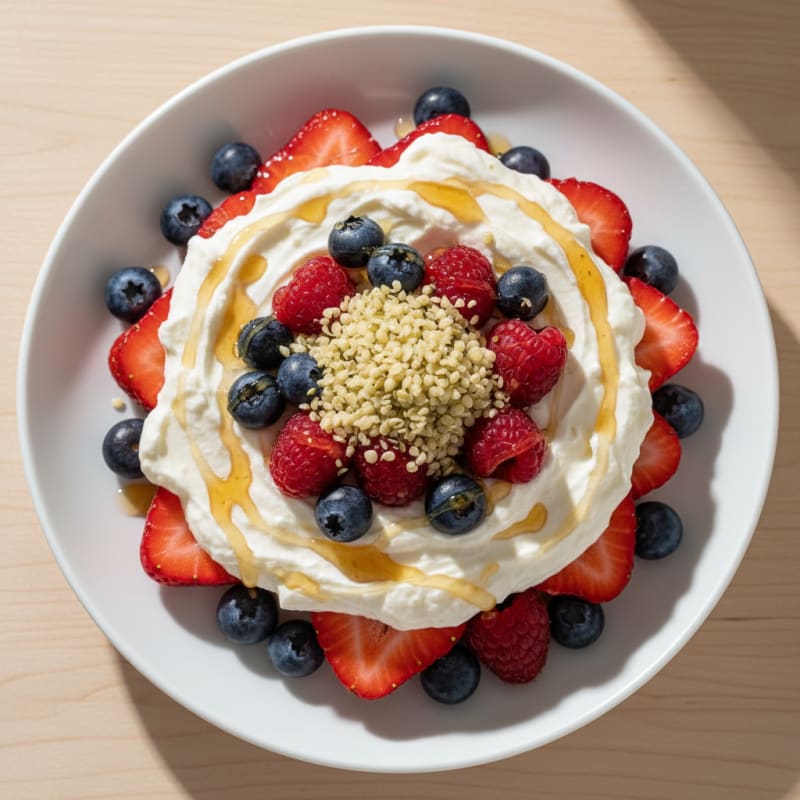 Greek Yogurt Protein Parfait with Mixed Berries