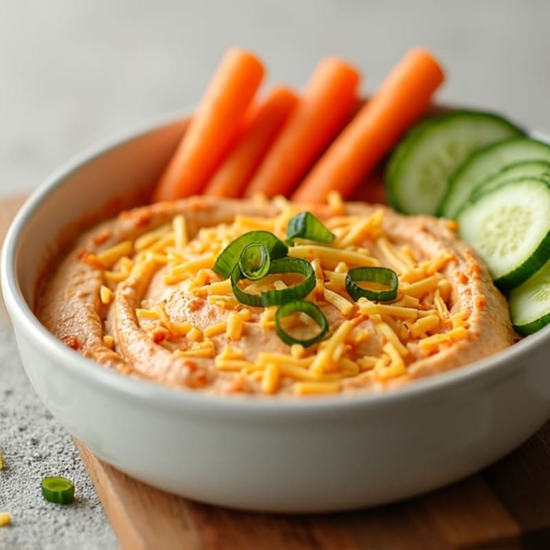 Creamy Baked Buffalo Chicken Dip with Fresh Veggies