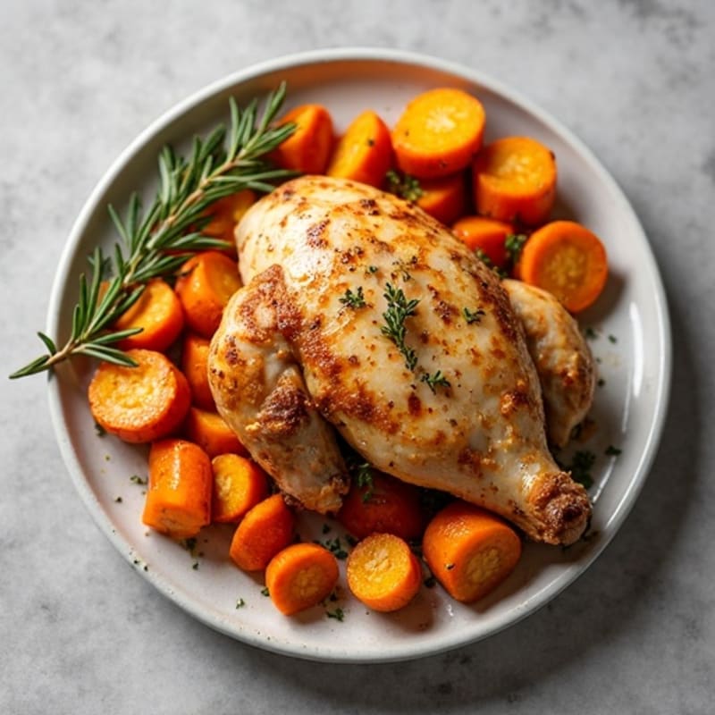 Crispy Herb-Roasted Chicken with Roasted Root Vegetables
