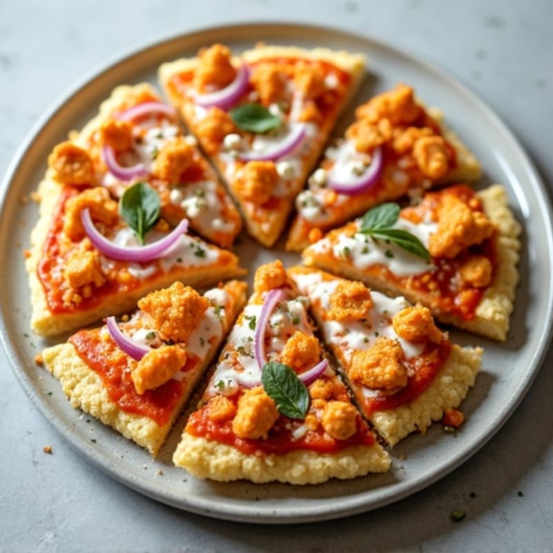Crispy Cauliflower Crust Buffalo Chicken Pizza