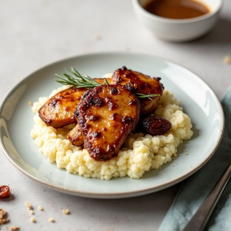 Sticky Date-Glazed Chicken with Creamy Cauliflower Mash