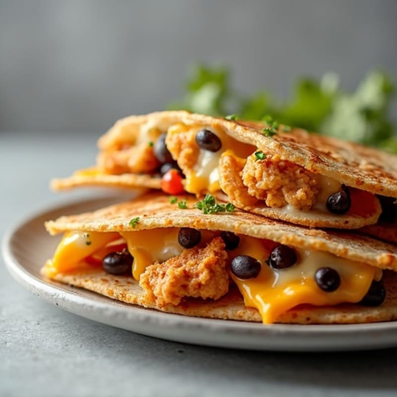 Crispy Chicken & Black Bean Quesadillas