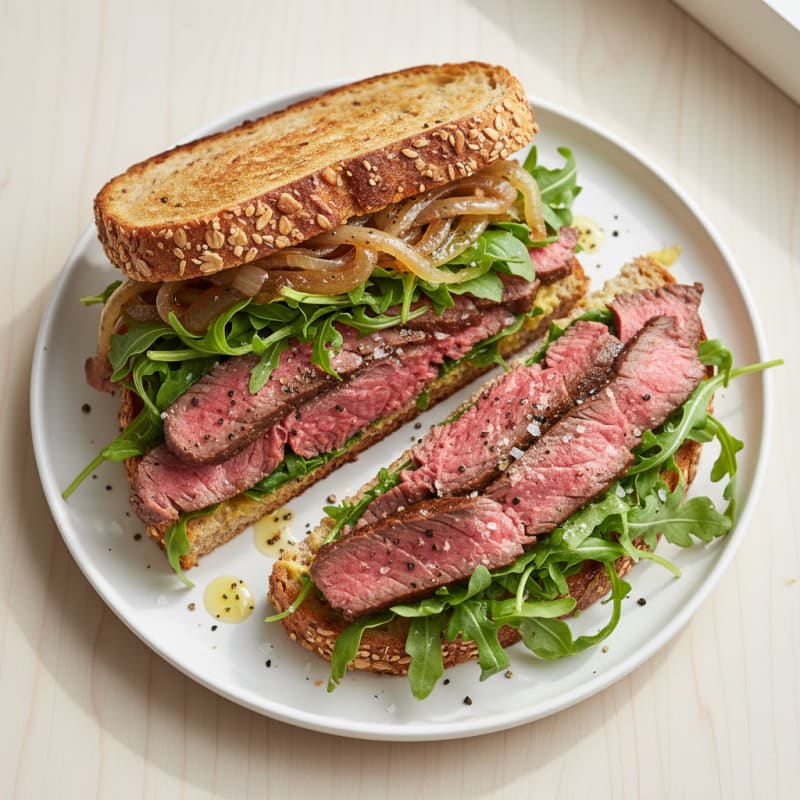 Tender Beef and Caramelized Onion Sandwich