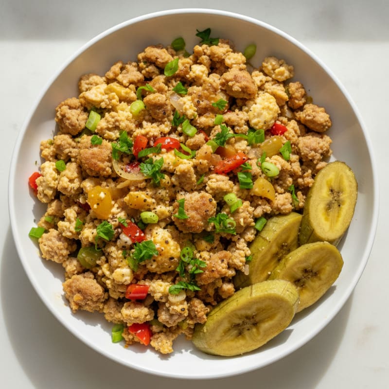 Haitian Egg and Turkey Sausage Scramble