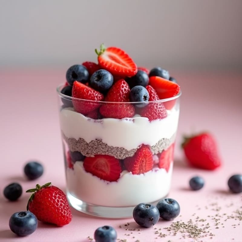 Greek Yogurt Protein Parfait with Mixed Berries
