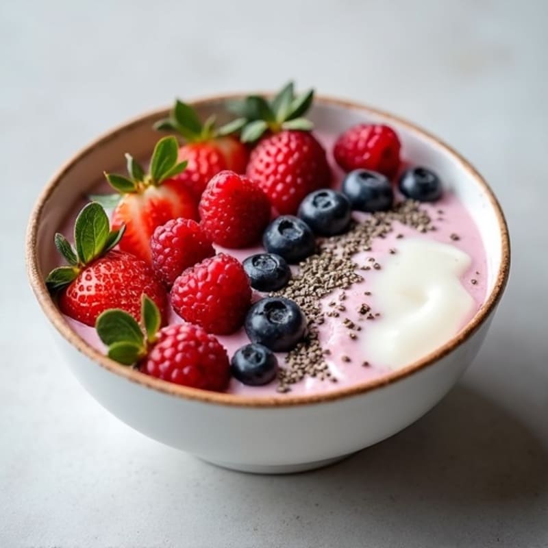 Creamy Greek Yogurt Protein Bowl with Mixed Berries and Almond Butter