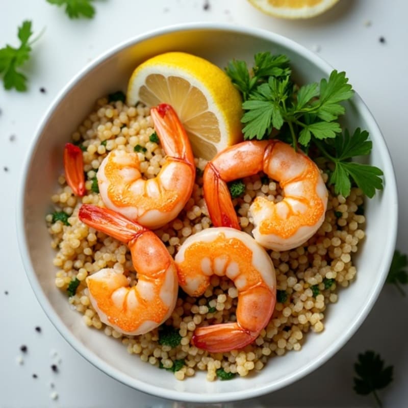 Garlic-Lemon Shrimp with Herbed Quinoa Bowl