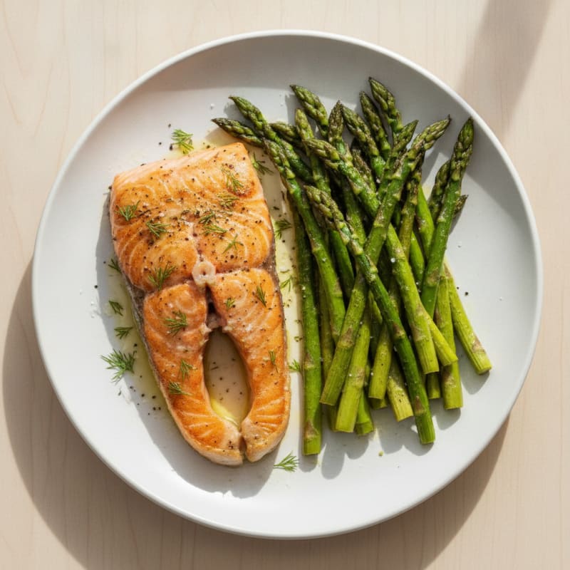 Baked Salmon with Roasted Asparagus