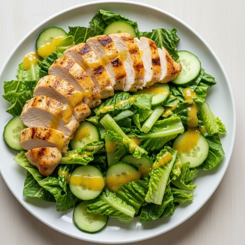 Grilled Chicken Breast with Crisp Romaine and Lemon Vinaigrette