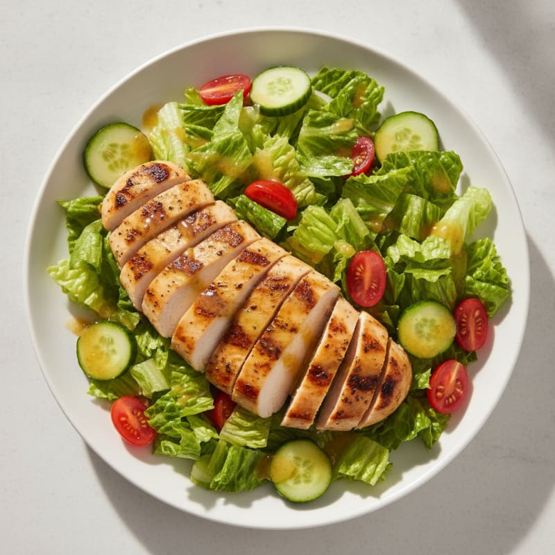 Grilled Chicken Breast with Crisp Romaine and Lemon Vinaigrette