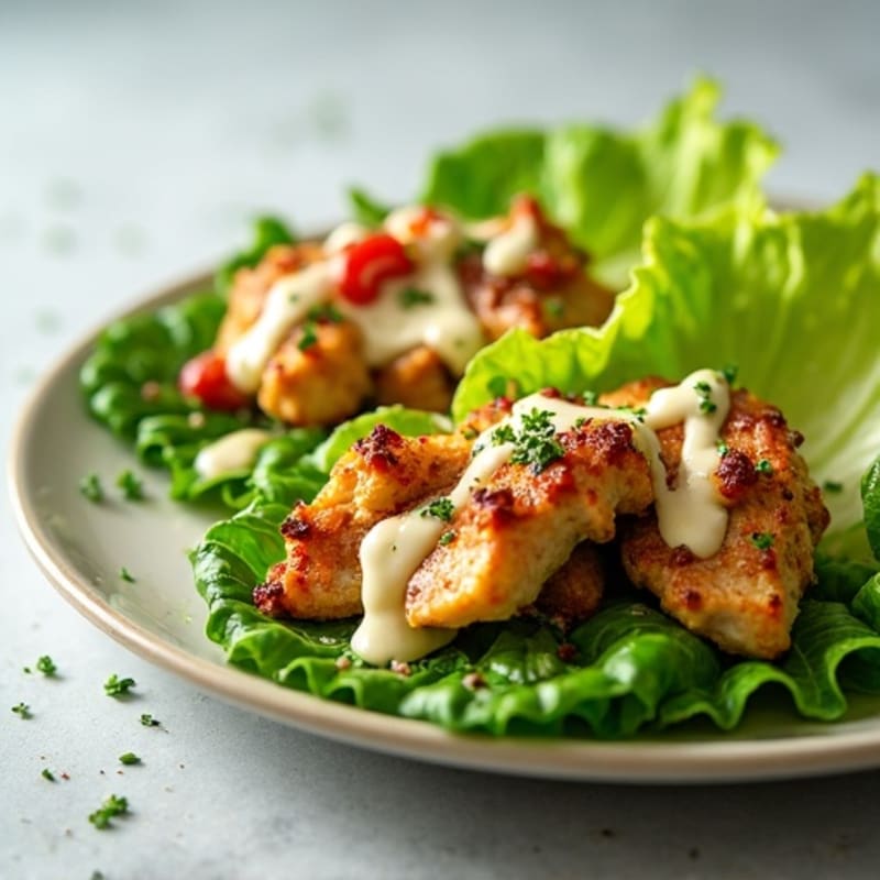 Crispy Grilled Chicken Caesar Lettuce Wraps