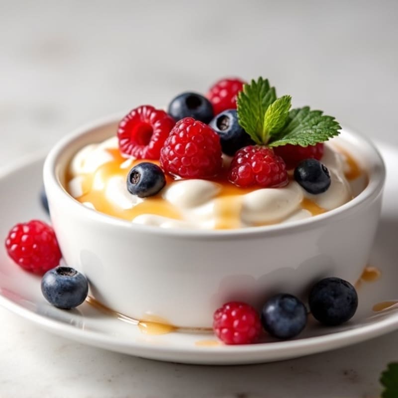 Silky Greek Yogurt Protein Pudding with Mixed Berries