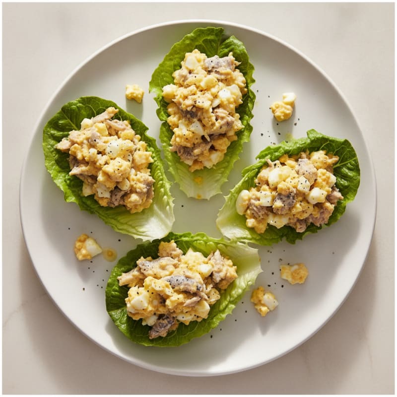 Sardine and Egg Salad Lettuce Wraps