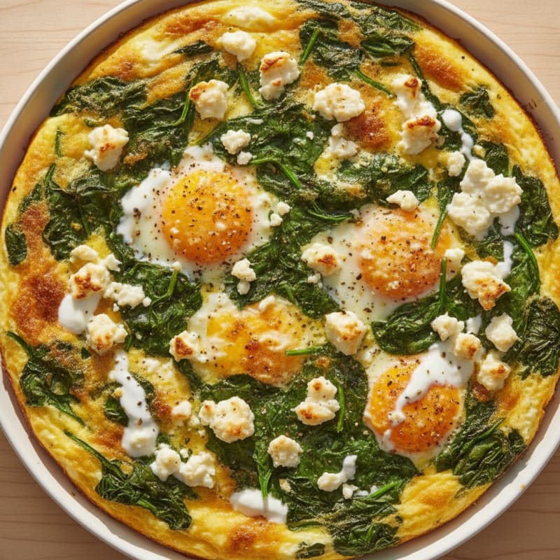 Baked Eggs with Spinach and Feta