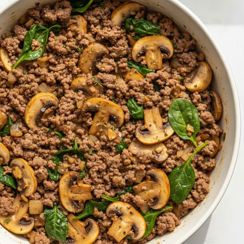Savory Ground Beef and Mushroom Skillet
