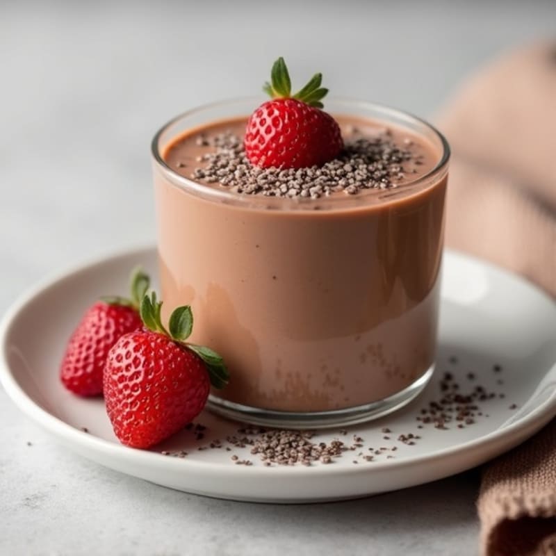 Silky Chocolate Protein Pudding with Chia Seeds